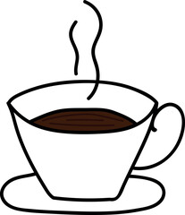 Steaming Cup of Coffee Flat Vector Icon