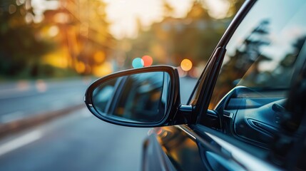 side rear view mirror on a car.