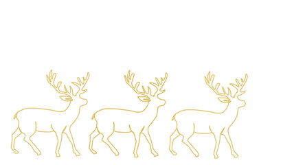 Continuous line drawing abstract deer. Modern one line animal illustration, aesthetic contour. Head of Christmas Santa reindeer for greeting cards, prints, poster, sticker, logo. banner. Vector.