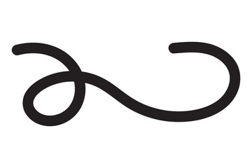 Cartoon vector swirl object, doodle brush element for decor