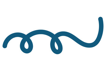 Cartoon vector swirl object, doodle brush element for decor