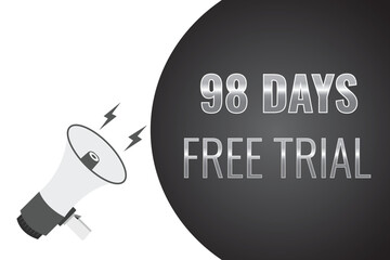 98 day free trial banner design. 98 days free banner background
