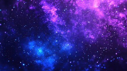 Fototapeta premium Purple and blue stars in a space background 