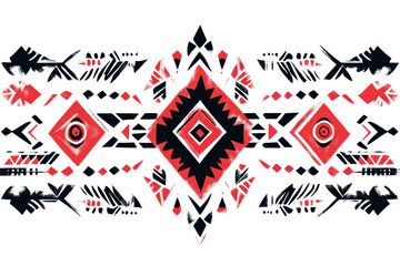 Obraz premium Bold tribal design with vivid colors isolated on transparent background