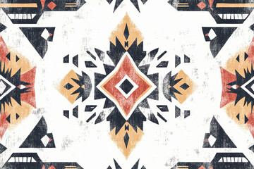 Fototapeta premium Earthy-toned geometric pattern isolated on transparent background