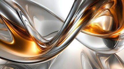 Modern 3D abstract design with flowing, lines and glass texture 