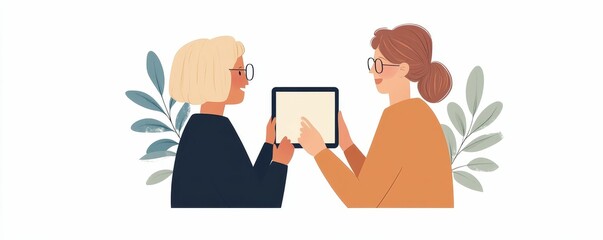 Family gathered around a tablet, connecting with distant relatives via video call