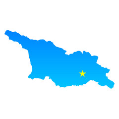 Obraz premium Map of Georgia with its capital Tbilisi in professional blue style