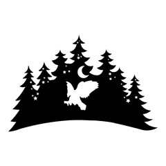 Fototapeta premium Forest Silhouette Hawk