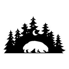 Forest Silhouette Wolverine