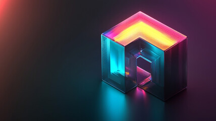 a cube with a colorful light on it