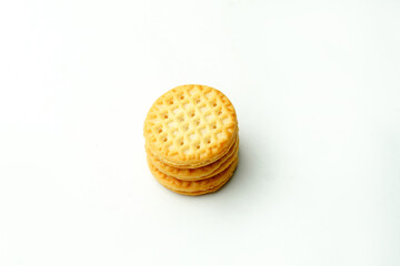 Cream Biscuit on white background