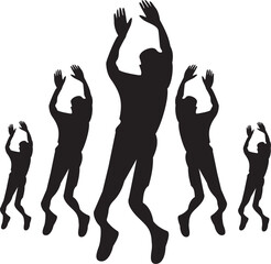 People dance vector . People jumping vector