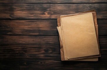 Old Paper on Rustic Wooden Background