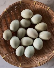 Farm Fresh Eggs in Wicker Basket