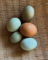 Farm Fresh Eggs in Wicker Basket