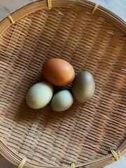 Farm Fresh Eggs in Wicker Basket