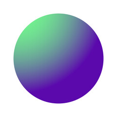 Circle color gradients. Rounded vibrant sphere buttons. Vector holographic set