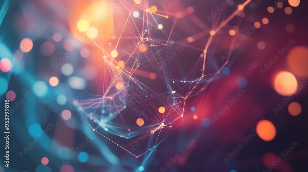 Poster Abstract Network of Interconnected Lines and Glowing Points