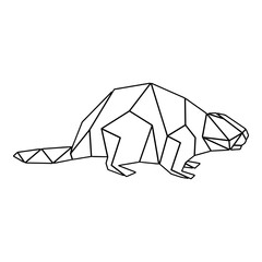 Geometric Beaver Outline