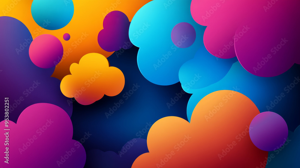 Poster a colorful background with many different colored circles
