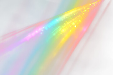 Light lens prism effect on transparent background. Holographic reflection,Blurred rainbow refraction overlay effect Light leak transparent background