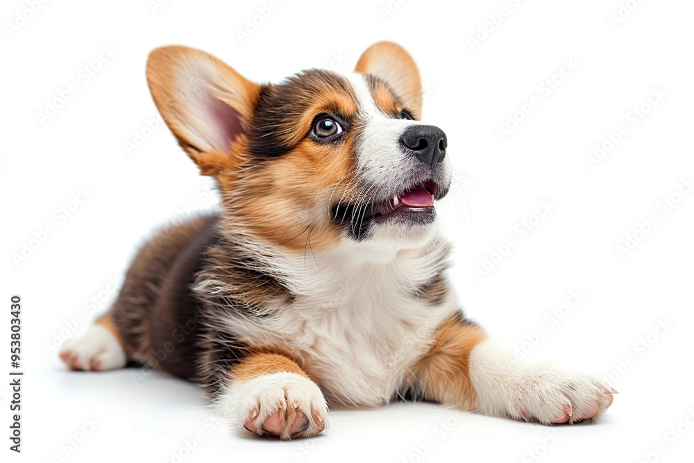 Wall mural adorable corgi puppy looking up