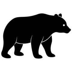 Bear Silhouettes Vector Animal Illustration on White Background