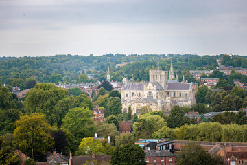 Winchester Cathedral, famous medieval architecture in Winchester, Hampshire, United Kingdom