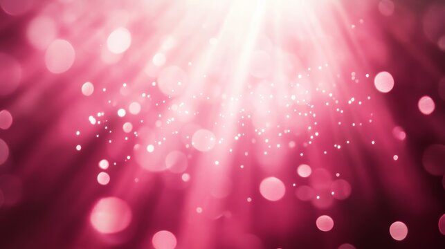 Abstract Radial White Light Rays from Above on Pink Background Generative AI