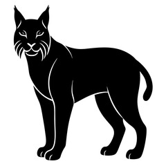 Lynx Silhouettes Vector Animal Illustration on White Background