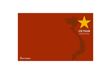 Vietnam national anniversary card copy space.