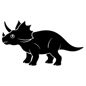 black triceratops dinosaur silhouette clip art preview