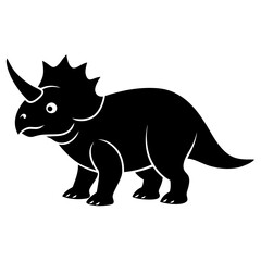 triceratops vector silhouette animal illustration black