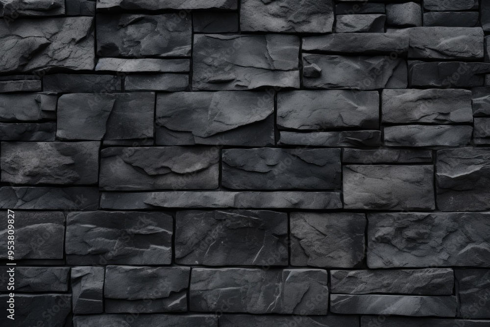 Aufkleber black stone background with copy space for design. . wide banner. concrete wall surface texture.