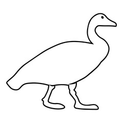 Goose Side View Outline