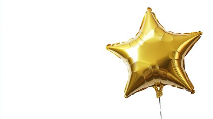 Gold Star Balloon for Party and Celebration, Isolated on White Background Generative AI