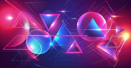 A vibrant abstract composition featuring geometric shapes and gradients, ideal for digital design and creative projects.