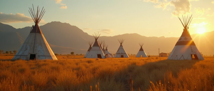 Tippis im Sonnenuntergang