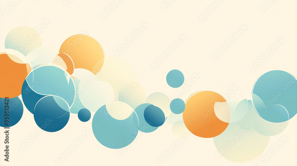 Aufkleber a colorful background with four clouds of different sizes