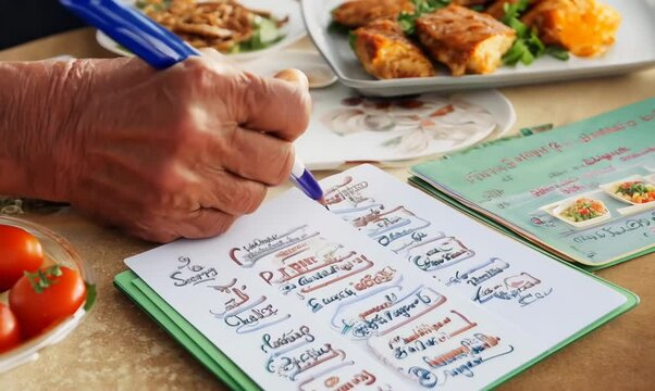 South African Man Compiling Family Cookbook of Favorite Recipes