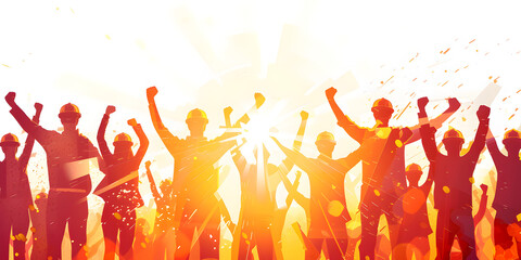 Illustration of Happy Labour Day background with silhouette, Labour Day, Happy Labour Day, silhouette illustration, Labour Day background, festive 