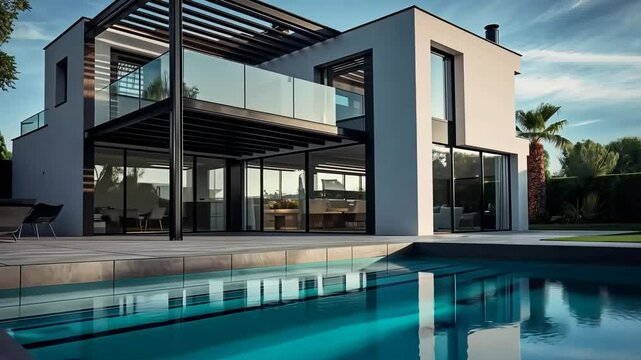 new contemporary villa with pool