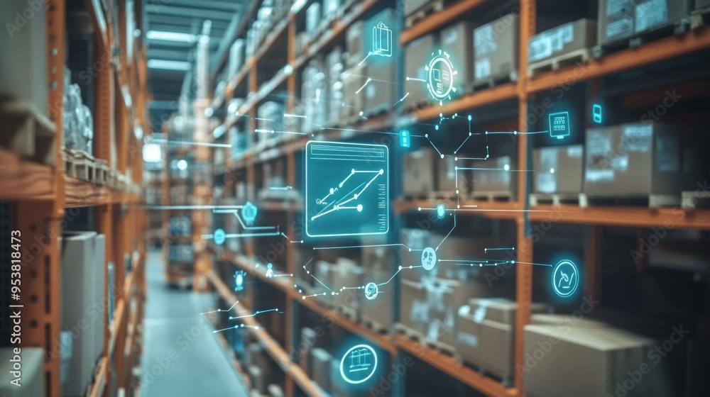 Poster Warehouse Automation and Inventory Management with Digital Interface