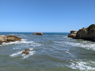 Overview of the sea in Biarritz, France - August 2024