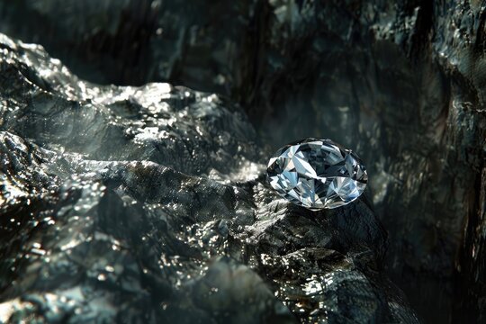 natural diamond nestled in kimberlite