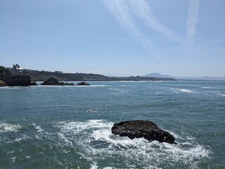 Overview of the sea in Biarritz, France - August 2024