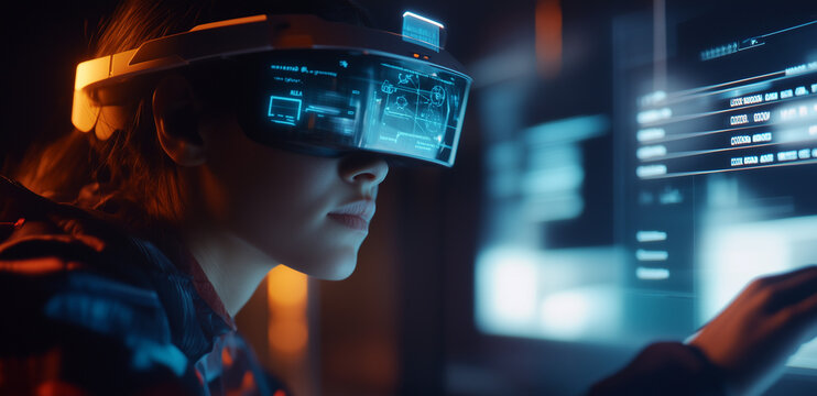 Online education using VR, e-learning education concept, learning with video tutorial or webinar, internet lessons, knowledge base, AI
