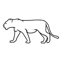 Lioness Side View Outline