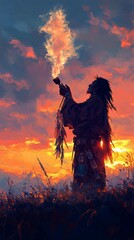 Fototapeta premium Sacred Pipe Calumet Spiritual Ceremony Native American Spirituality Religion Spiritual Symbol